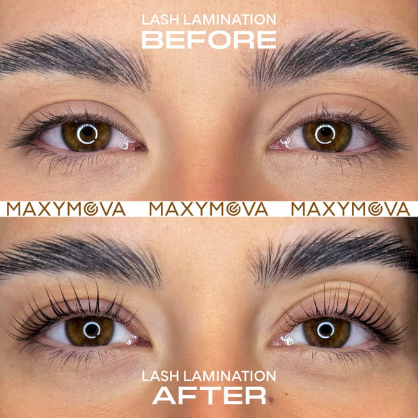 lash lamination lift before and after with maxymova lash lifting kit