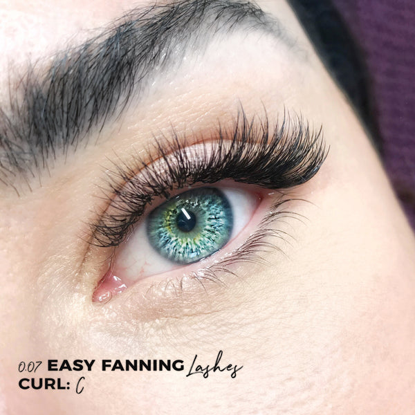 Easy fanning lashes easy fast way to volume eyelash extensions kim k lash style